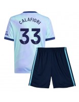 Arsenal Riccardo Calafiori #33 Tredjedraktsett Barn 2024-25 Korte ermer (+ bukser)